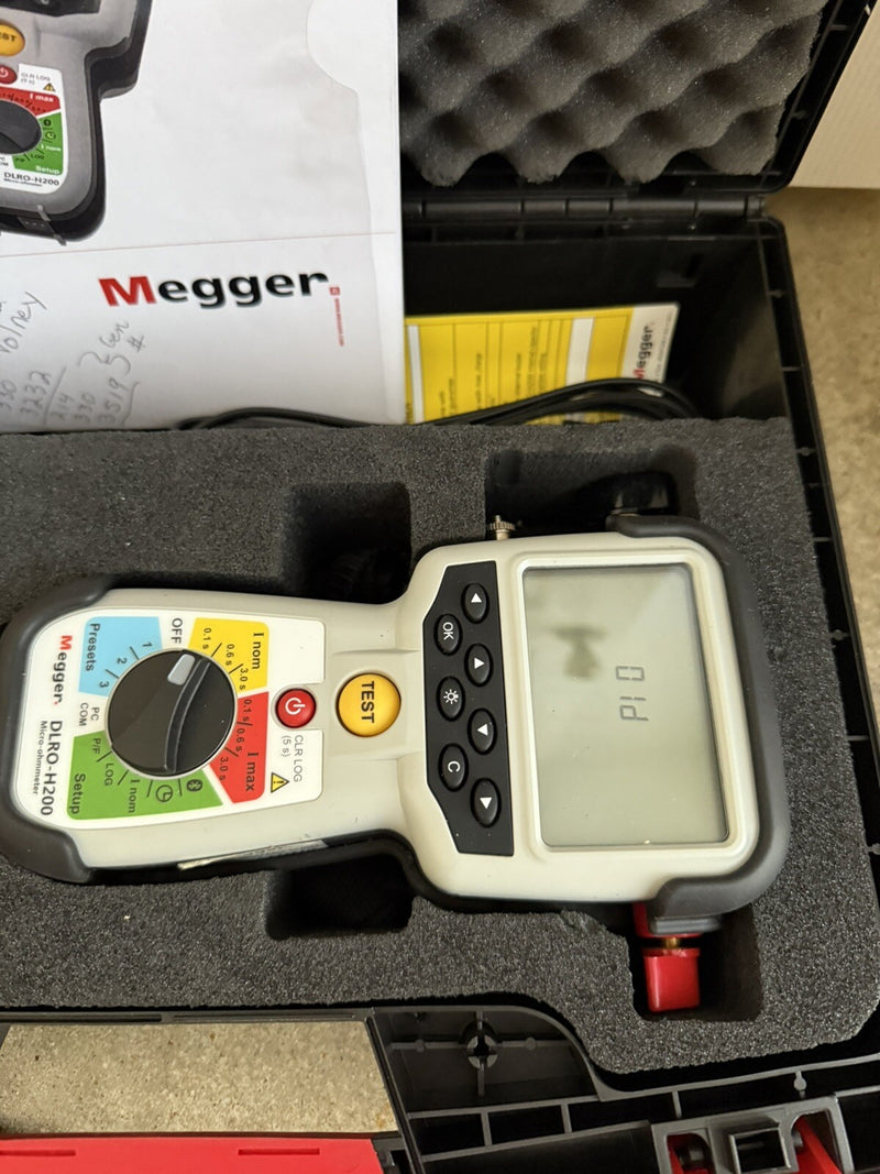 MEGGER DLRO-H200 HIGH-PERFORMANCE HANDHELD 200 A OHMMETER