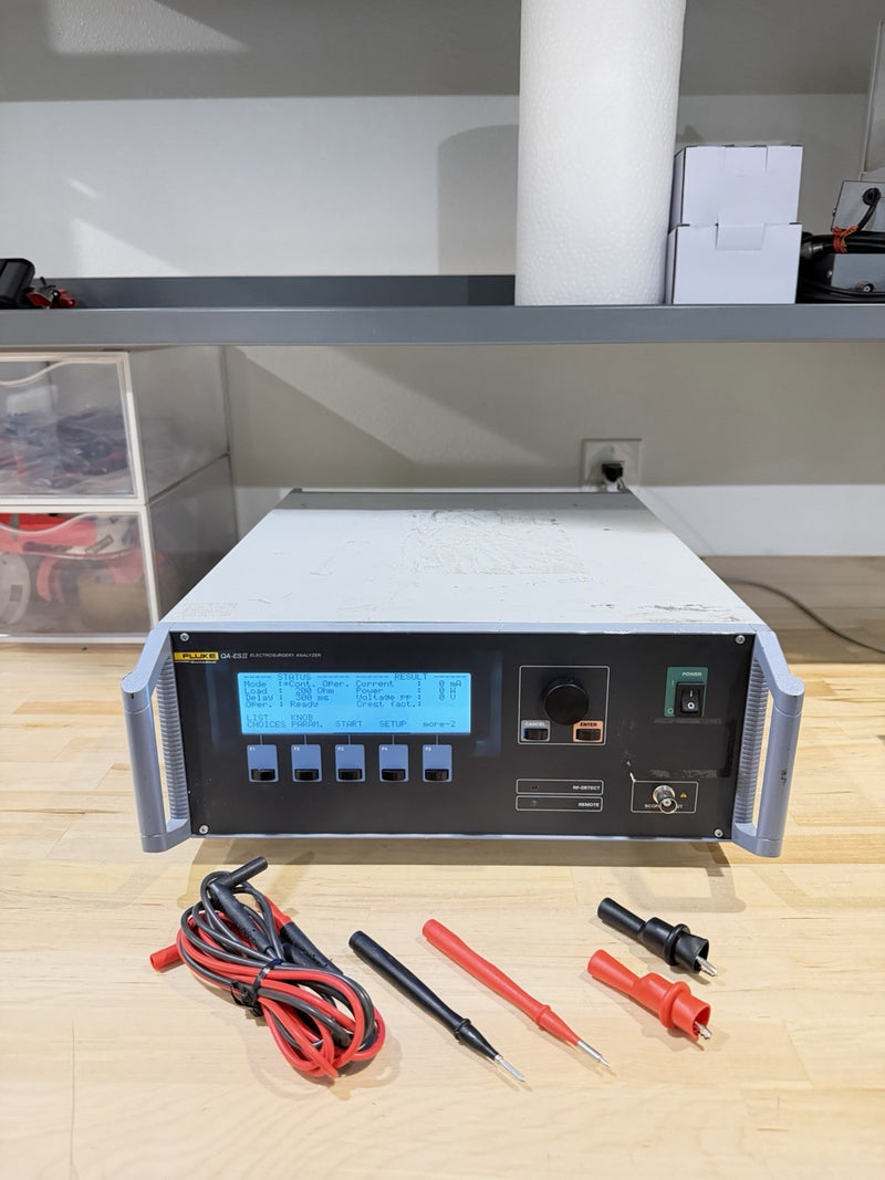 FLUKE QA-ES II ELECTROSURGERY ANALYZER WITH LEADS & CLIPS TESTED