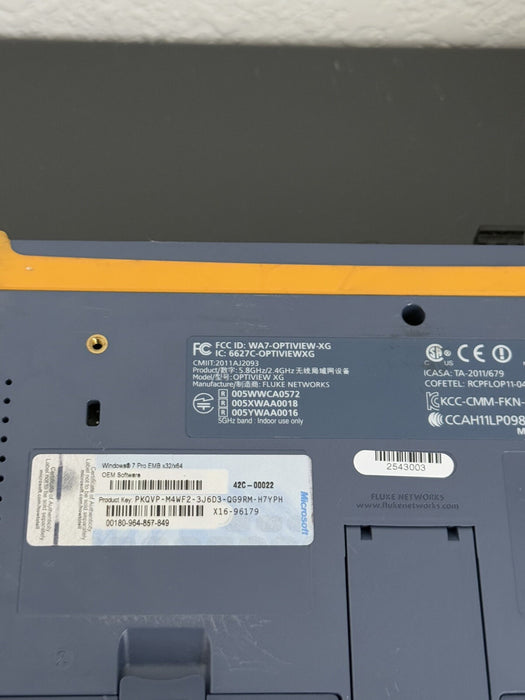 FLUKE NETWORKS OPTIVIEW XG NETWORK ANALYZER TABLET