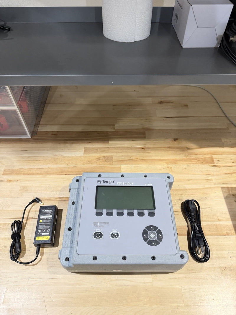 TEMPO TELSCOUT TS100 TDR REFLECTOMETER CABLE TESTER WITH LEADS & ACCESSORIES TESTED