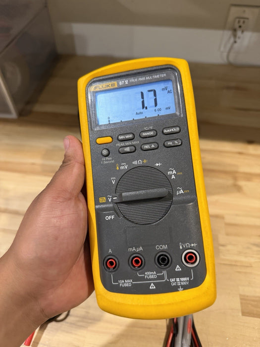 FLUKE 87V TRUE RMS MULTIMETER KIT W/ LEADS (TESTED) SHIPS FAST