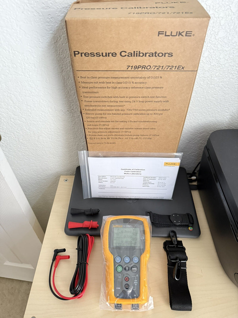 FLUKE 721-1603 DUAL SENSOR PRESSURE CALIBRATOR 16 PSIG 300 PSIG MFD 2024