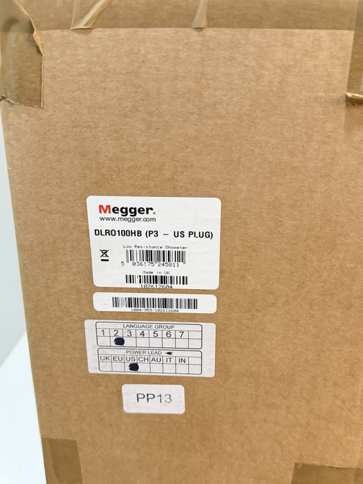 MEGGER DLRO100HB DIGITAL LOW RESISTANCE OHMMETER (NEW FACTORY SEALED) CAL 2025