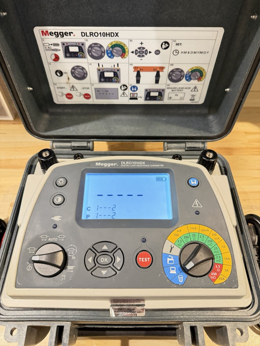 MEGGER DLRO10HDX 10A DIGITAL LOW RESISTANCE OHMMETER W/LEADS - SHIPS FAST