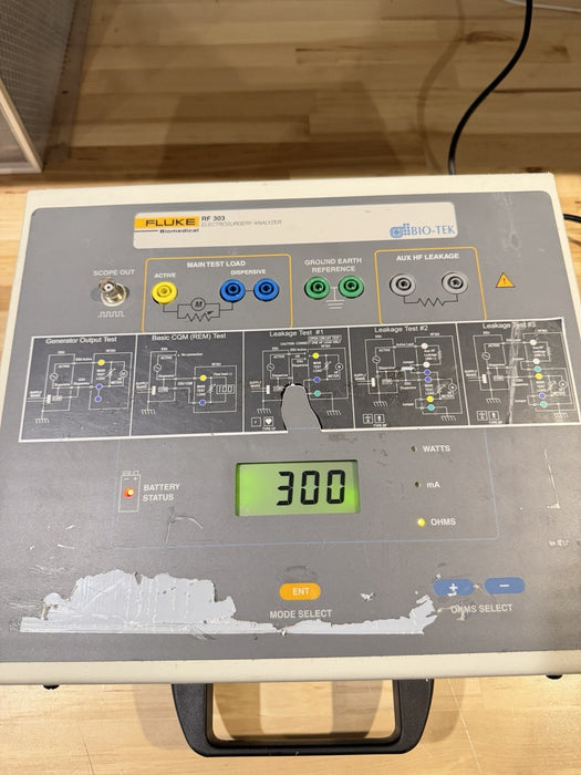 FLUKE BIOMEDICAL RF303 ELECTROSURGERY ANALYZER TESTED