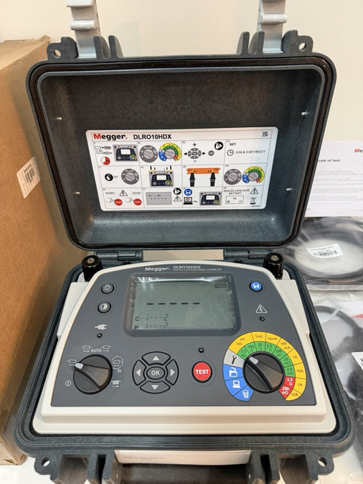 MEGGER DLRO10HDX DIGITAL LOW RESISTANCE OHMMETER KIT(NEW FACTORY SEALED)CAL 2025