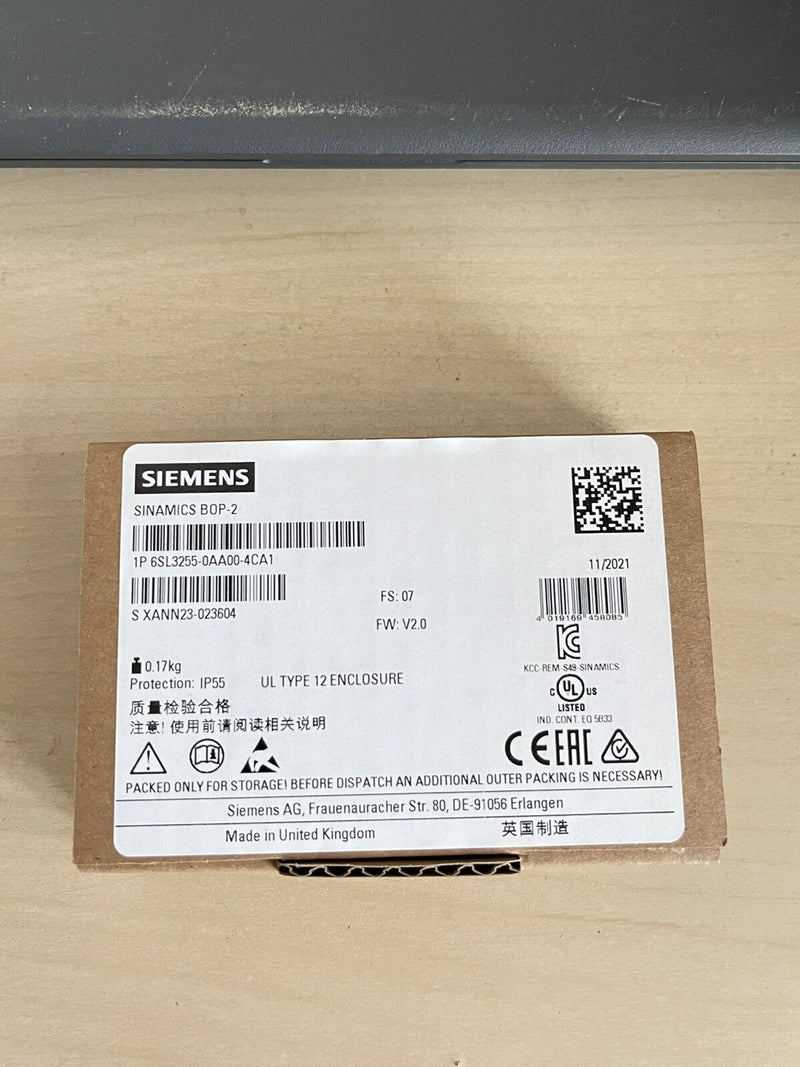SIEMENS 6SL3255-0AA00-4CA1 BASIC OPERATOR PANEL BOP-2 G120 DRIVE HIM