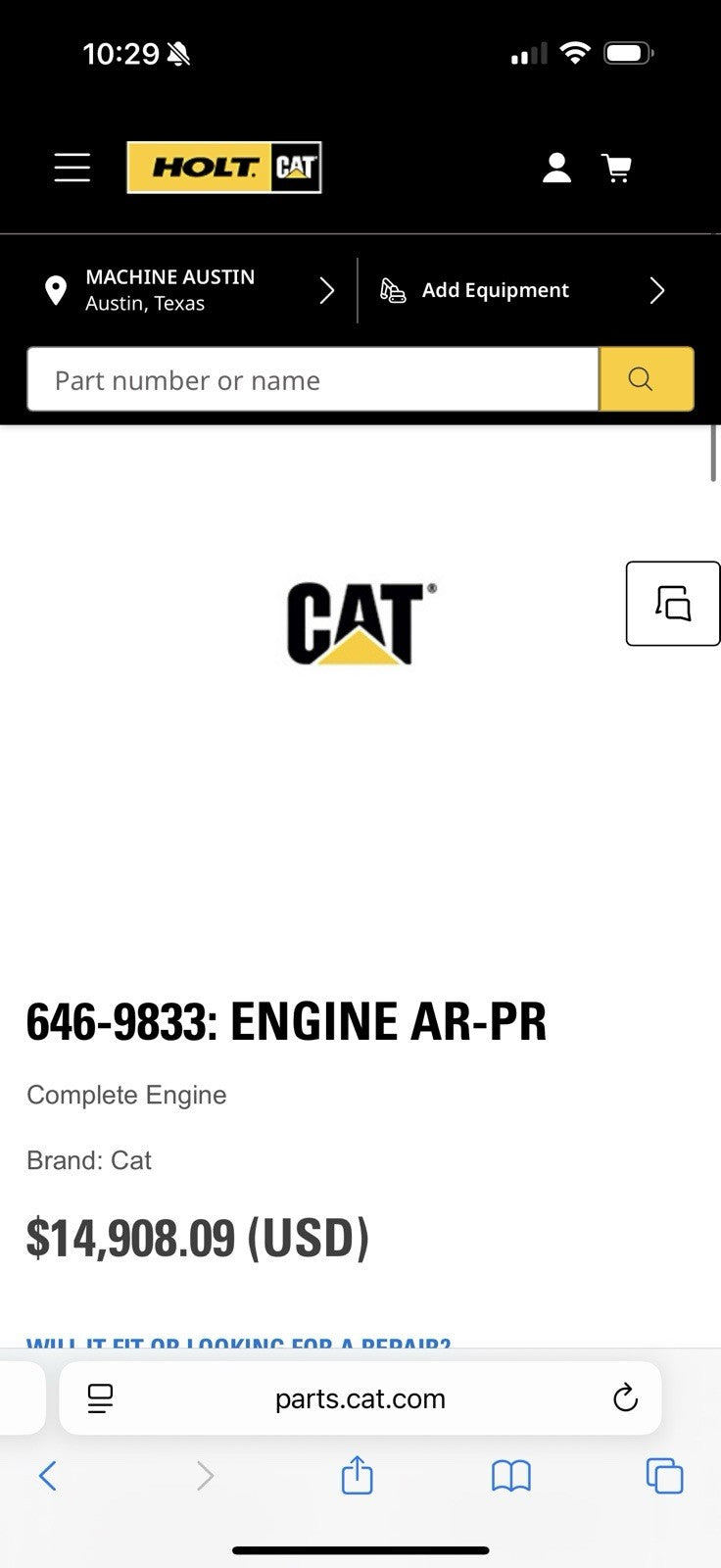 CAT 646-9833 ENGINE AR-PR