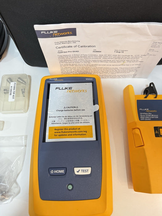 FLUKE NETWORKS VERSIV OPTIFIBER PRO OTDR KIT WITH QUAD OTDR MODULE & ACCESSORIES