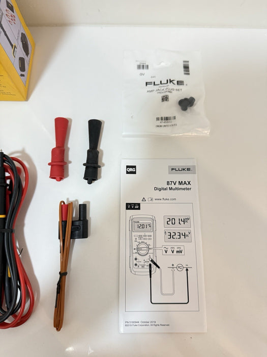 FLUKE 87V MAX TRUE RMS MULTIMETER WITH LEADS & CLIPS NEW SEALED