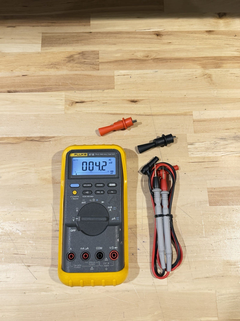 FLUKE 87 III TRUE RMS MULTIMETER W/LEADS & CLIPS - SHIPS FAST #5