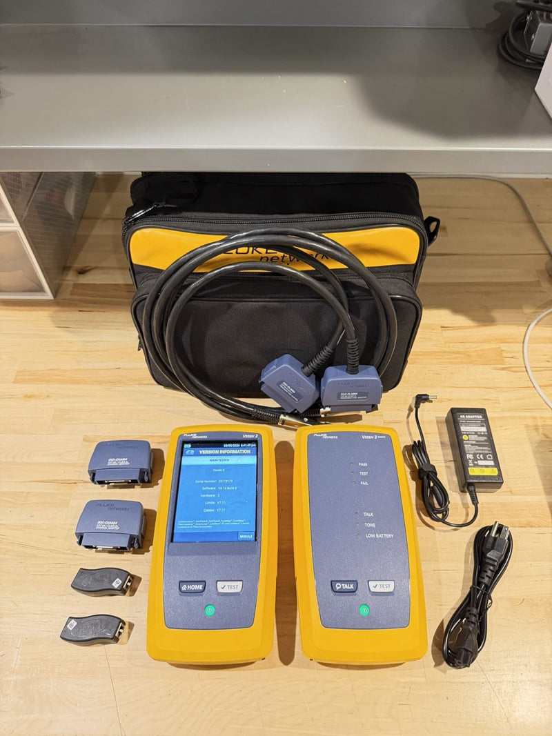 FLUKE NETWORKS DSX2-5000 2 CAT6 CAT6A LAN CABLE CERTIFIER TESTER CALIBRATED 2026