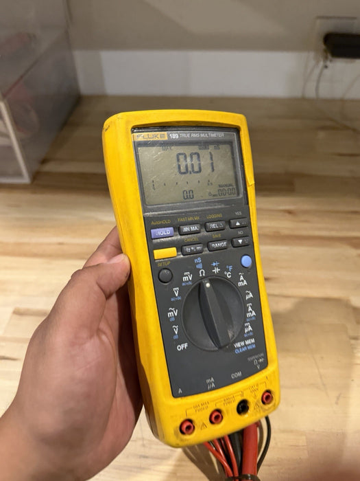 FLUKE 189 TRUE RMS MULTIMETER WITH LEADS & CLIPS TESTED