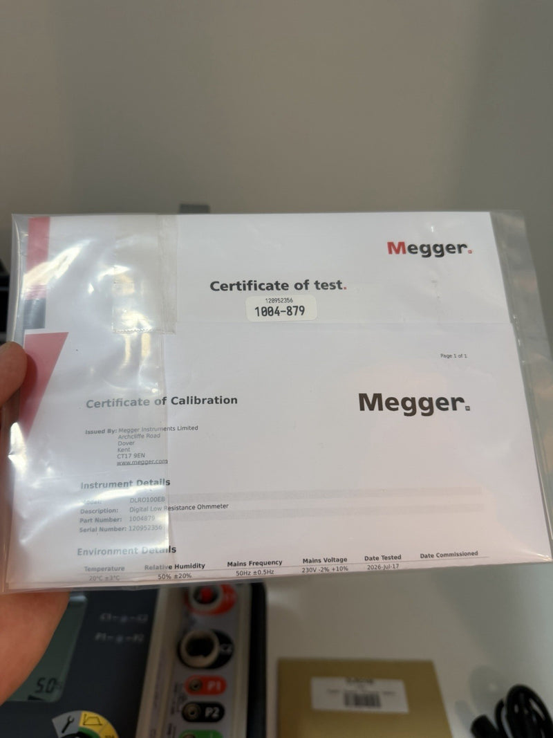 MEGGER DLRO100EB DIGITAL LOW RESISTANCE OHMMETER (NEW FACTORY SEALED) CAL 2026