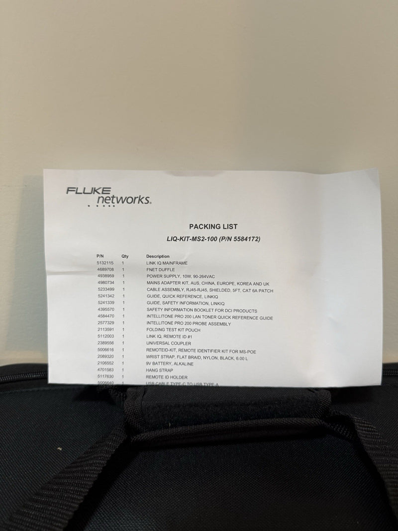 FLUKE NETWORKS LIQ-KIT LINKIQ TESTER KIT CALIBRATED 2025