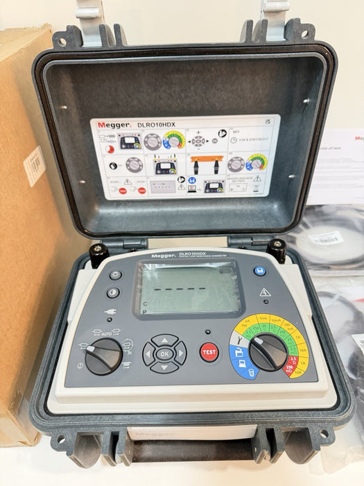 MEGGER DLRO10HDX DIGITAL LOW RESISTANCE OHMMETER KIT(NEW FACTORY SEALED)CAL 2025