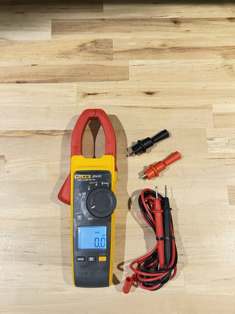 FLUKE 374 FC TRMS CLAMP METER WITH LEADS & CLIPS TESTED