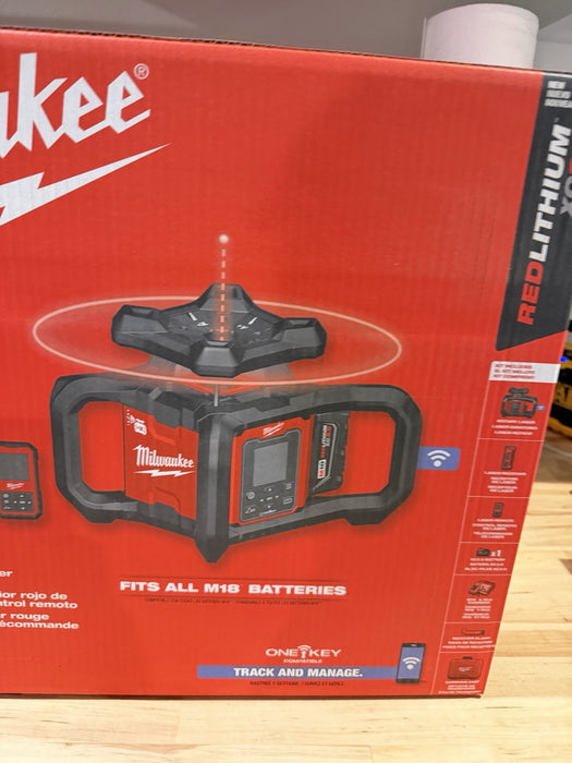 MILWAUKEE 3704-21 M18 18V RED EXTERIOR DUAL SLOPE ROTARY LASER & RECEIVER NEW