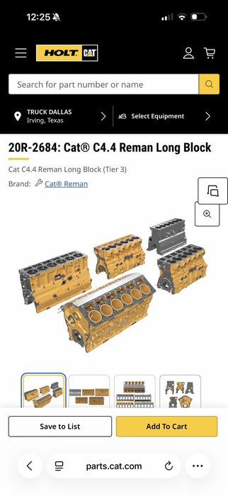 CAT 20R-2684 C4.4 LONG BLOCK KIT (NEW SEALED) - GENUINE OEM / SHIPS FREE