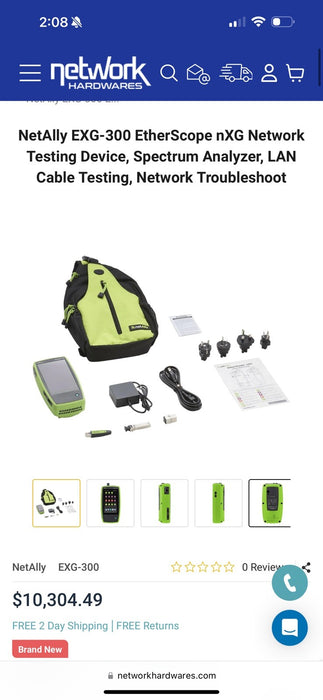 NETALLY EXG-200-KIT ETHERSCOPE NXG PORTABLE NETWORK EXPERT PROFESSIONAL KIT