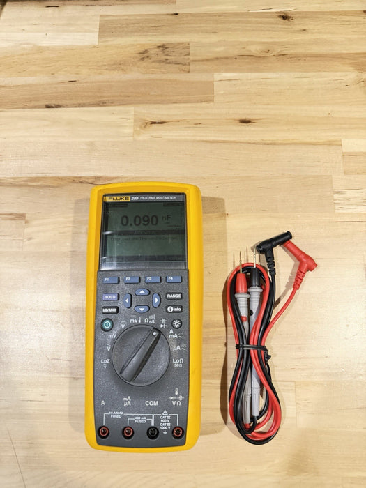 FLUKE 289 TRUE RMS ELECTRONIC LOGGING DIGITAL MULTIMETER W/ LEADS & CLIPS #4