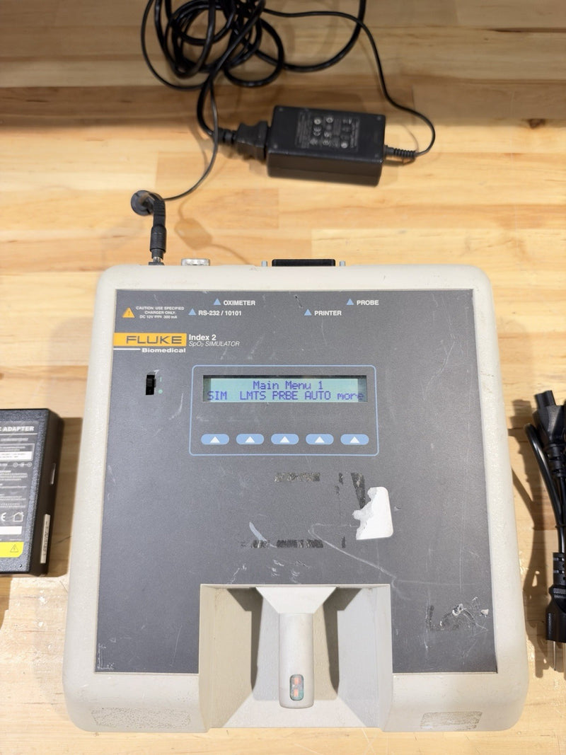 FLUKE INDEX 2 SPO2 SIMULATOR W/ ACCESSORIES (TESTED) SHIPS FREE