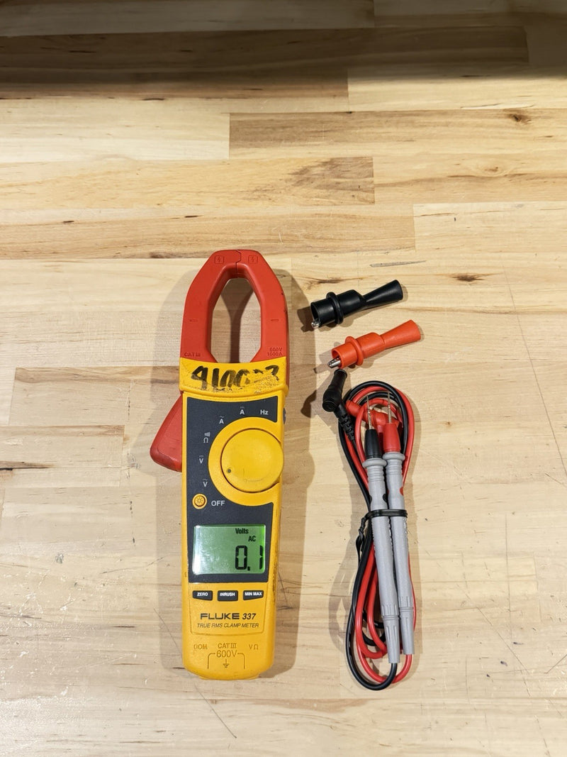 FLUKE 337 TRUE RMS AC/DC CLAMP METER W /LEADS & BAG - FREE SHIPPING