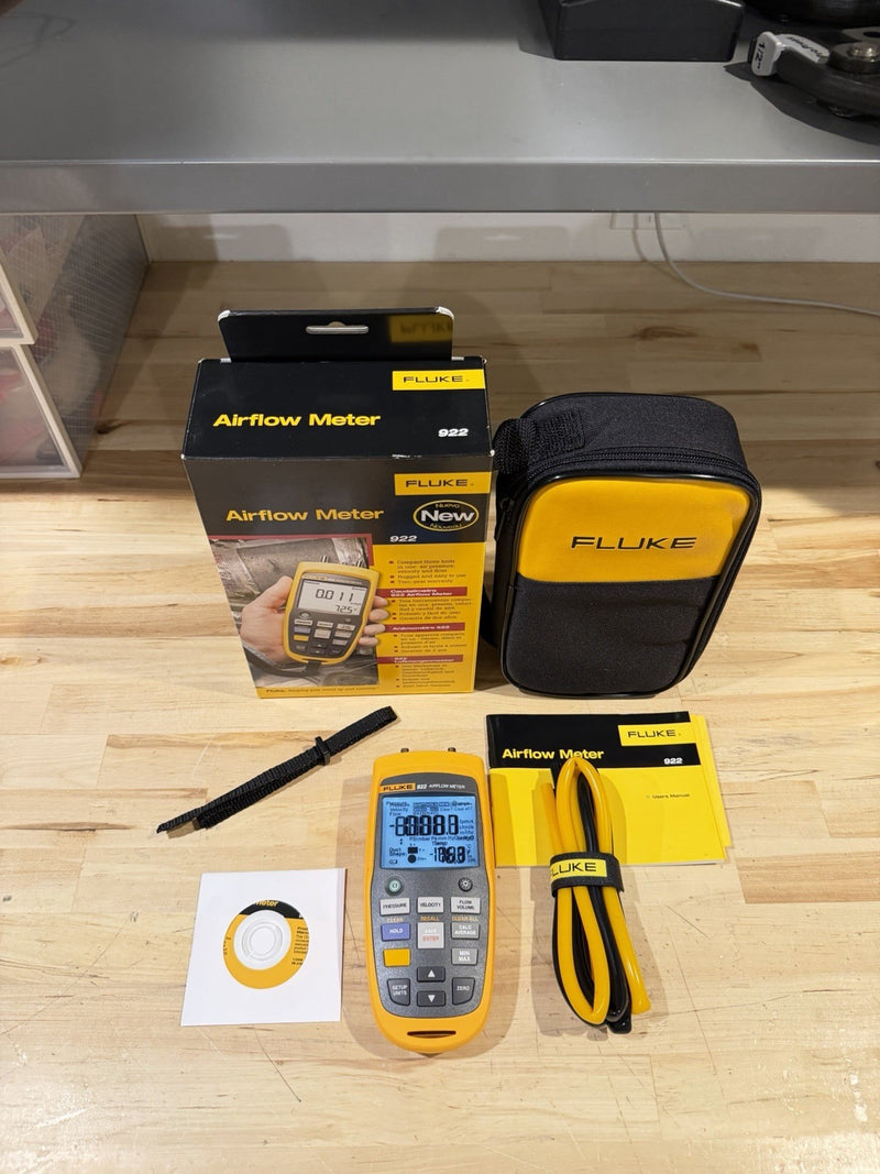FLUKE 922 AIRFLOW METER KIT W / ACCESSORIES- SHIPS FAST (NEW SEALED)