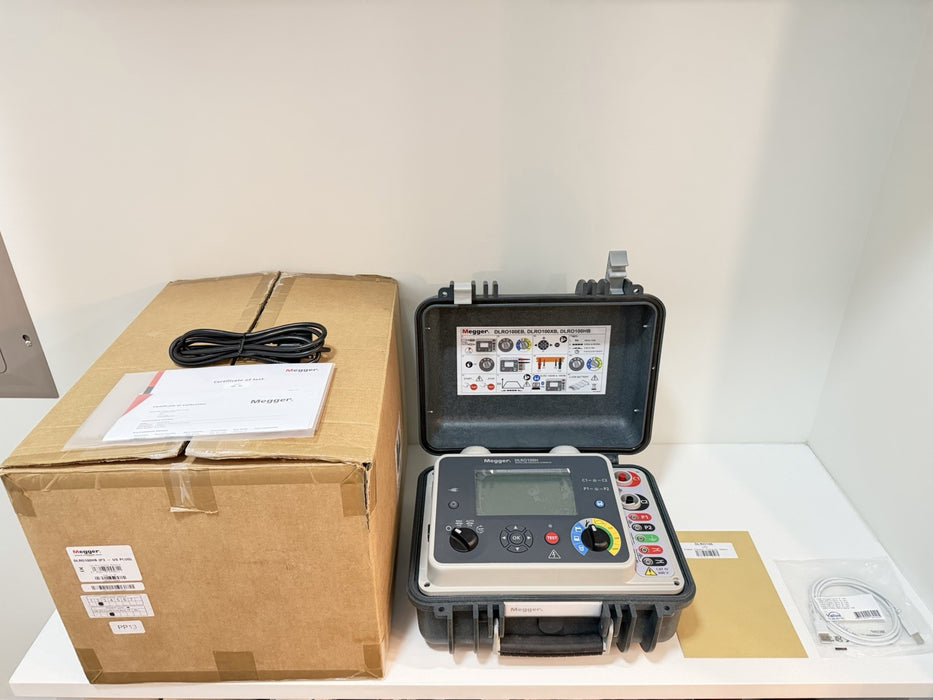 MEGGER DLRO100HB DIGITAL LOW RESISTANCE OHMMETER (NEW FACTORY SEALED) CAL 2025