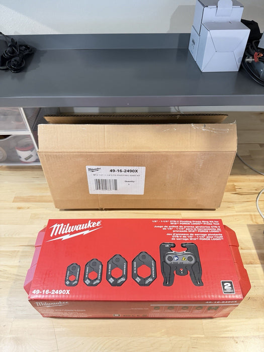 MILWAUKEE 49-16-2490X 1/2"- 1-1/4" CTS-V PIVOTING PRESS RING KIT (NEW SEALED)