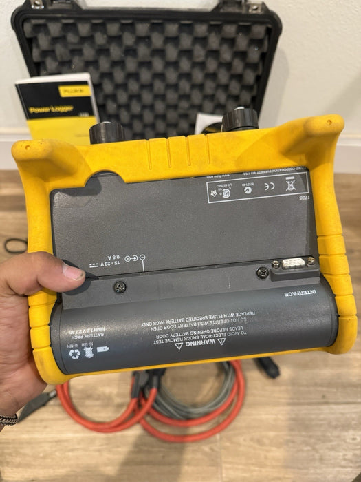 FLUKE 1735 THREE-PHASE POWER LOGGER W/ PROBES & CASE & CHARGER - FREE SHIPPING