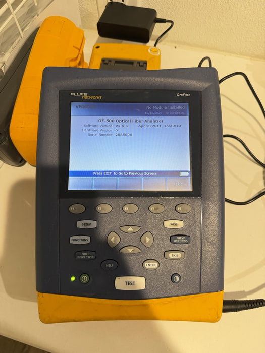 FLUKE NETWORKS OF-500 OPTICAL OPTIFIBER ANALYZER TESTED