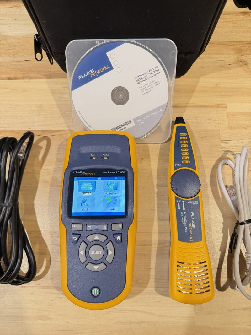 FLUKE NETWORKS LRAT-1000 LINKRUNNER AT-1000 AUTO TESTER W INTELLITONE PROBE 200