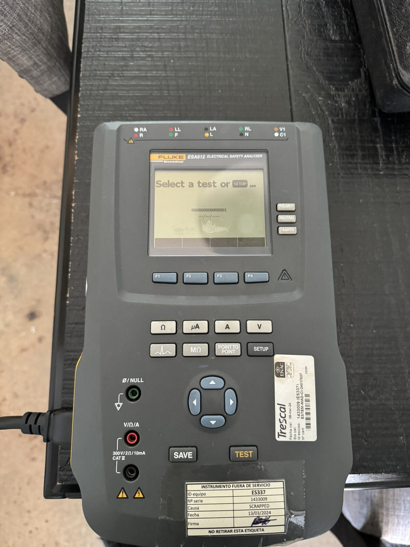 FLUKE BIOMEDICAL ESA612 230V EU ELECTRICAL SAFETY ANALIZER CALIBRATED 2024