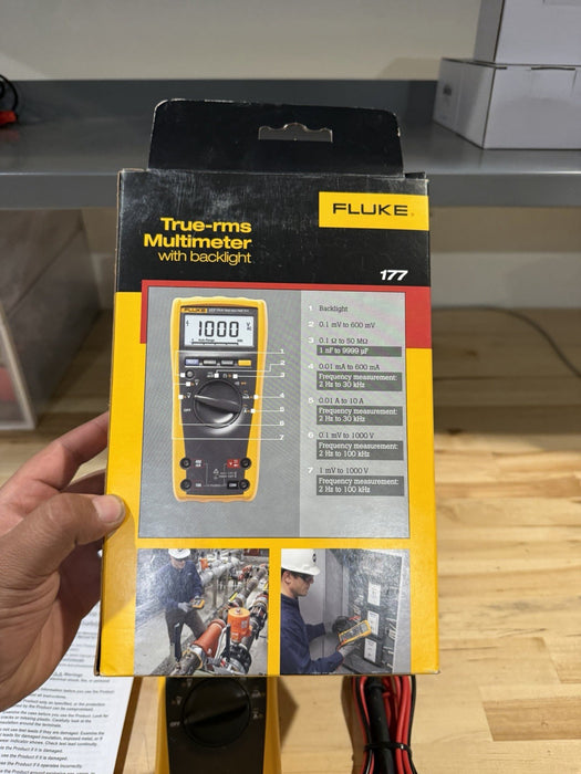 FLUKE 177 TRUE RMS DIGITAL MULTIMETER & TEMPERATURE (NEW FACTORY SEALED)MFD 2025