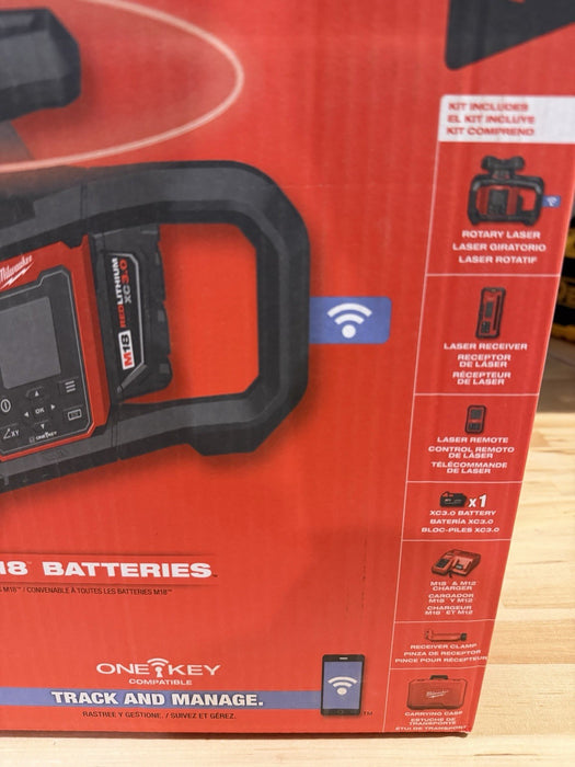 MILWAUKEE 3704-21 M18 18V RED EXTERIOR DUAL SLOPE ROTARY LASER & RECEIVER NEW