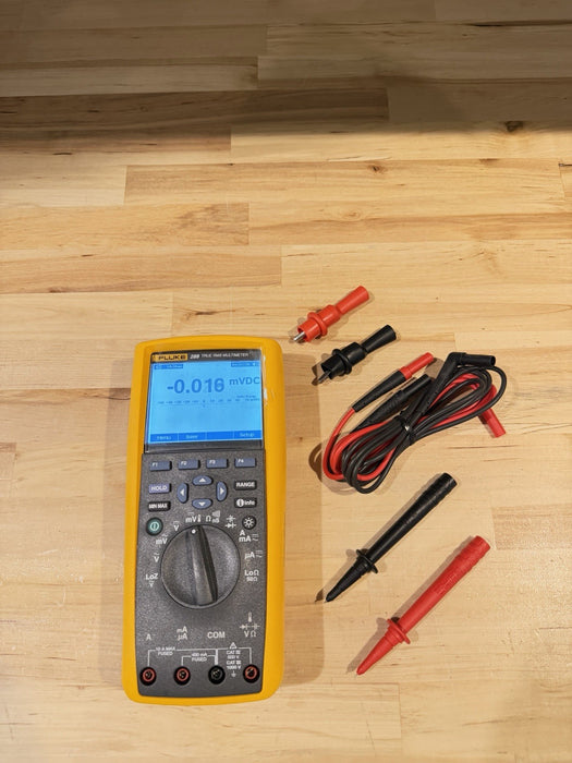 FLUKE 289 TRUE RMS ELECTRONIC LOGGING DIGITAL MULTIMETER W/ LEADS & CLIPS