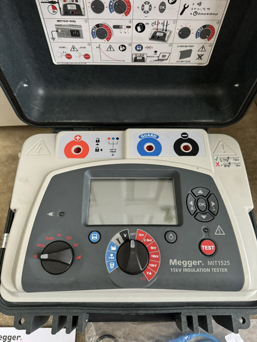 MEGGER MIT1525 15 KV HIGH VOLTAGE INSULATION RESISTANCE TESTERCALIBRATED 2024
