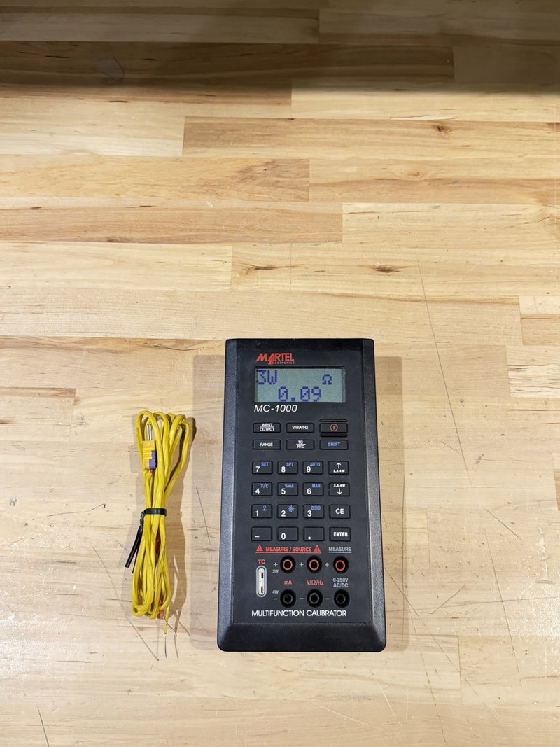 MARTEL ELECTRONICS MC-1000 PROCESS CALIBRATOR W/PROBE (TESTED)