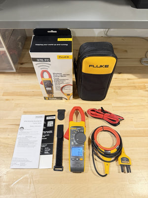 FLUKE 376FC WIRELESS TRUE RMS AC/DC CLAMP METER W/LEADS - SHIPS FAST NEW