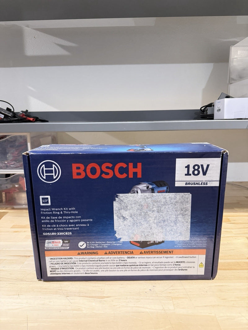 BOSCH GDS18V-330CB25 BRUSHLESS IMPACT WRENCH KITW/ FRICTION RING (NEW SEALED)