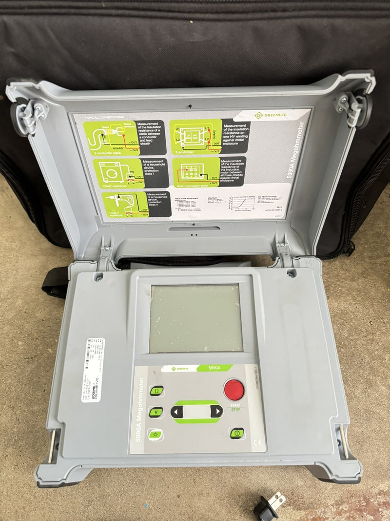 GREENLEE 5990A 5KV PORTABLE DIGITAL MEGOHMMETER CALIBRATED 2024