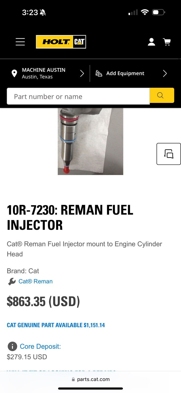 CAT 10R-7230 DIESEL INJECTOR