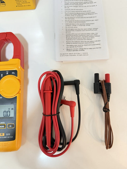 FLUKE 325 TRUE RMS CLAMP METER (NEW FACTORY SEALED) SHIPS FAST - NEW