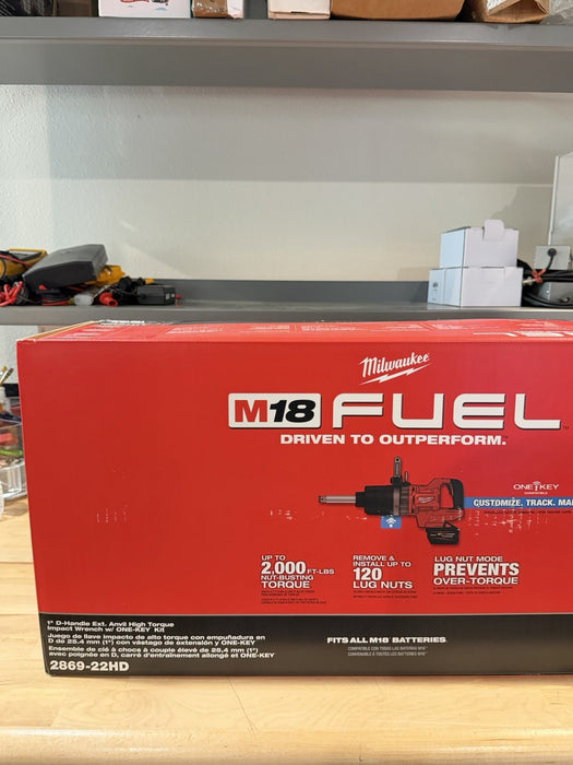 MILWAUKEE 2869-22HD M18 1" EXTENDED ANVIL CORDLESS IMPACT WRENCH KIT -NEW SEALED