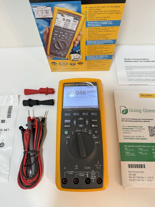 FLUKE 287 TRUE RMS ELECTRONIC LOGGING DIGITAL MULTIMETER (NEW FACTORY SEALED)