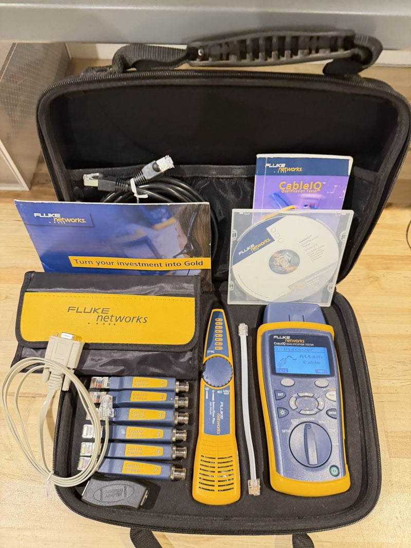 FLUKE NETWORKS CABLE IQ QUALIFICATION TESTER KIT TESTED