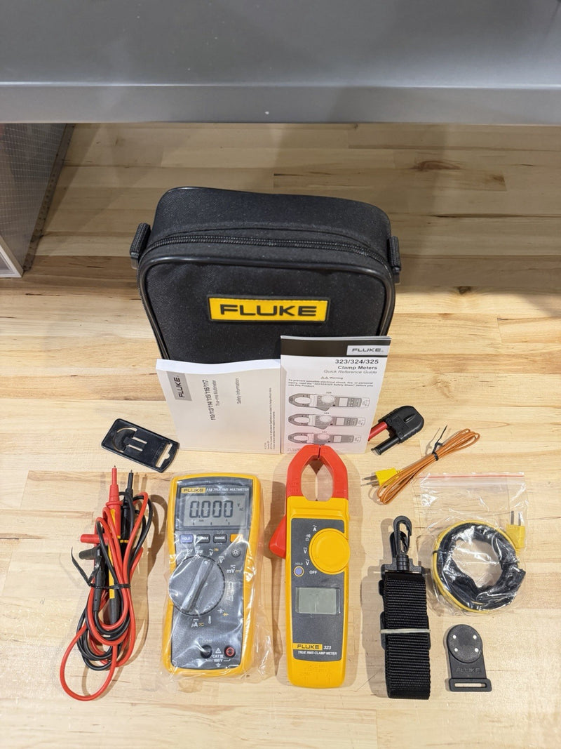 FLUKE 116/323 HVAC MULTIMETER COMBO KIT W/ ACCESSORIES TESTED SHIPS FAST NEW