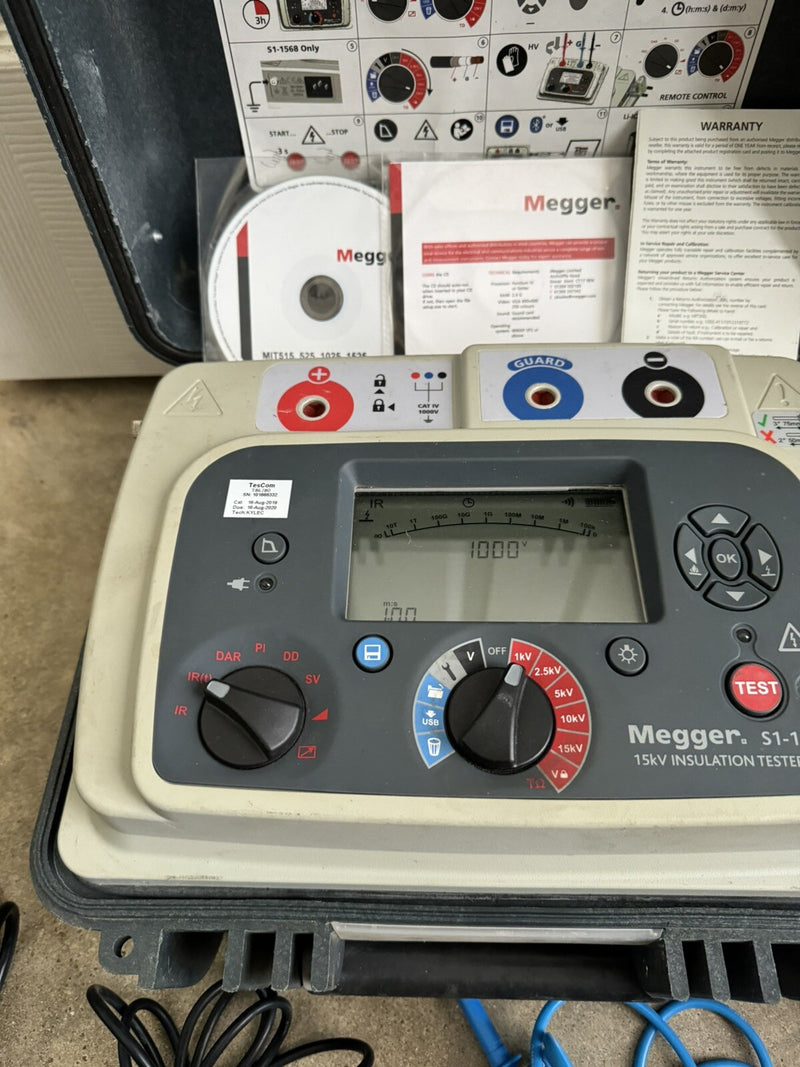 MEGGEE S1-1568 15KV INSULATION RESISTANCE TETSER WITH LEADS