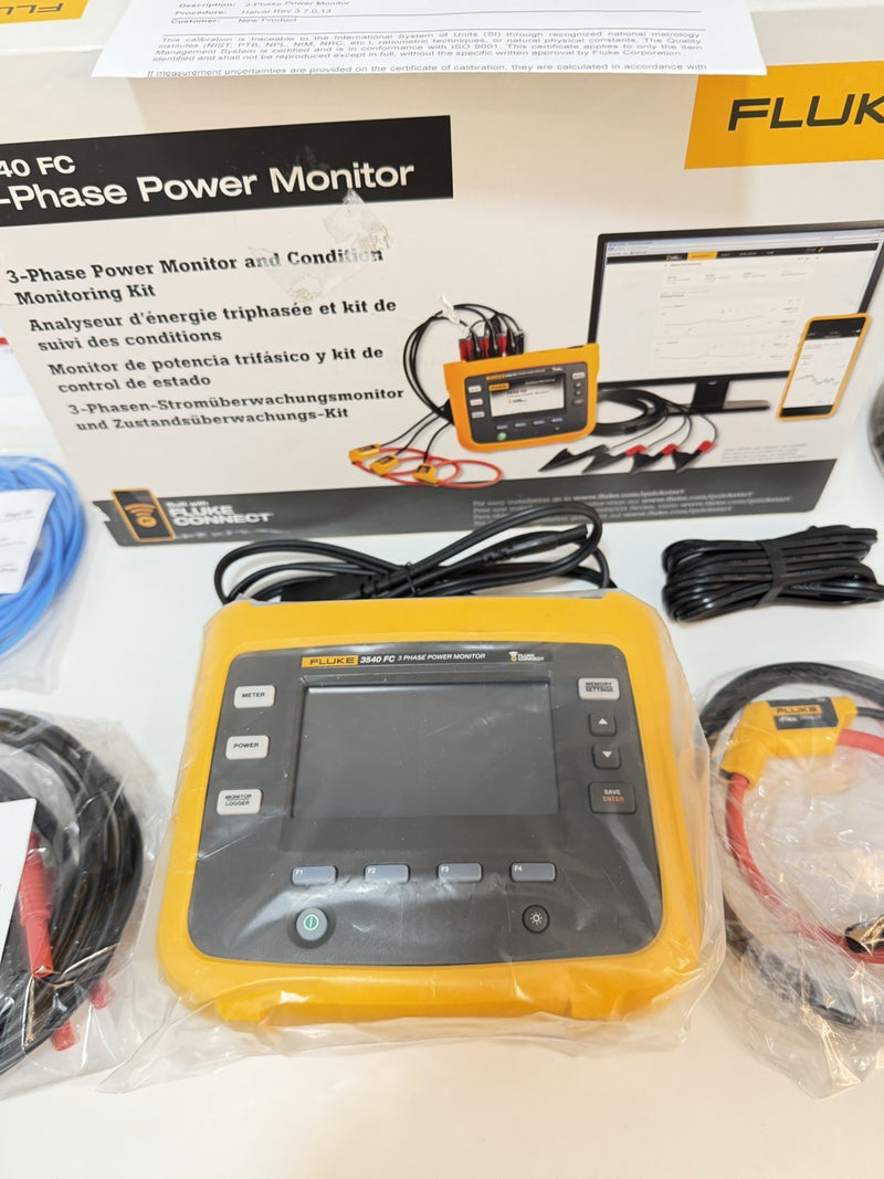 FLUKE 3540 FC 3-PHASE POWER MONITOR KIT (CALIBRATED 2027) FREE SHIPPING
